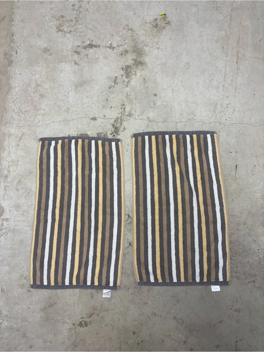 Cannon Striped 100% Cotton Hand Towels Soft Textured 2-Piece 21x14 Gray